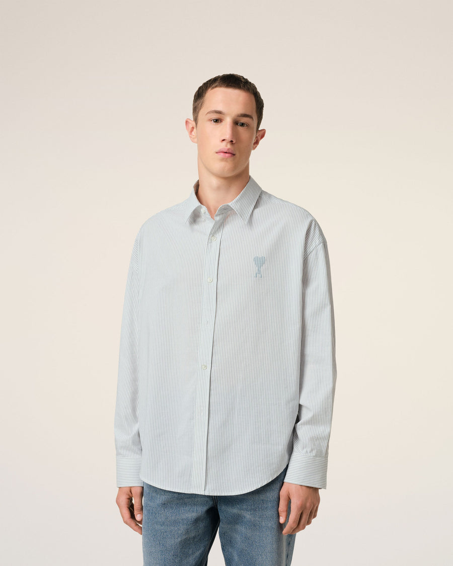 Blue Cotton Boxy Fit Shirt