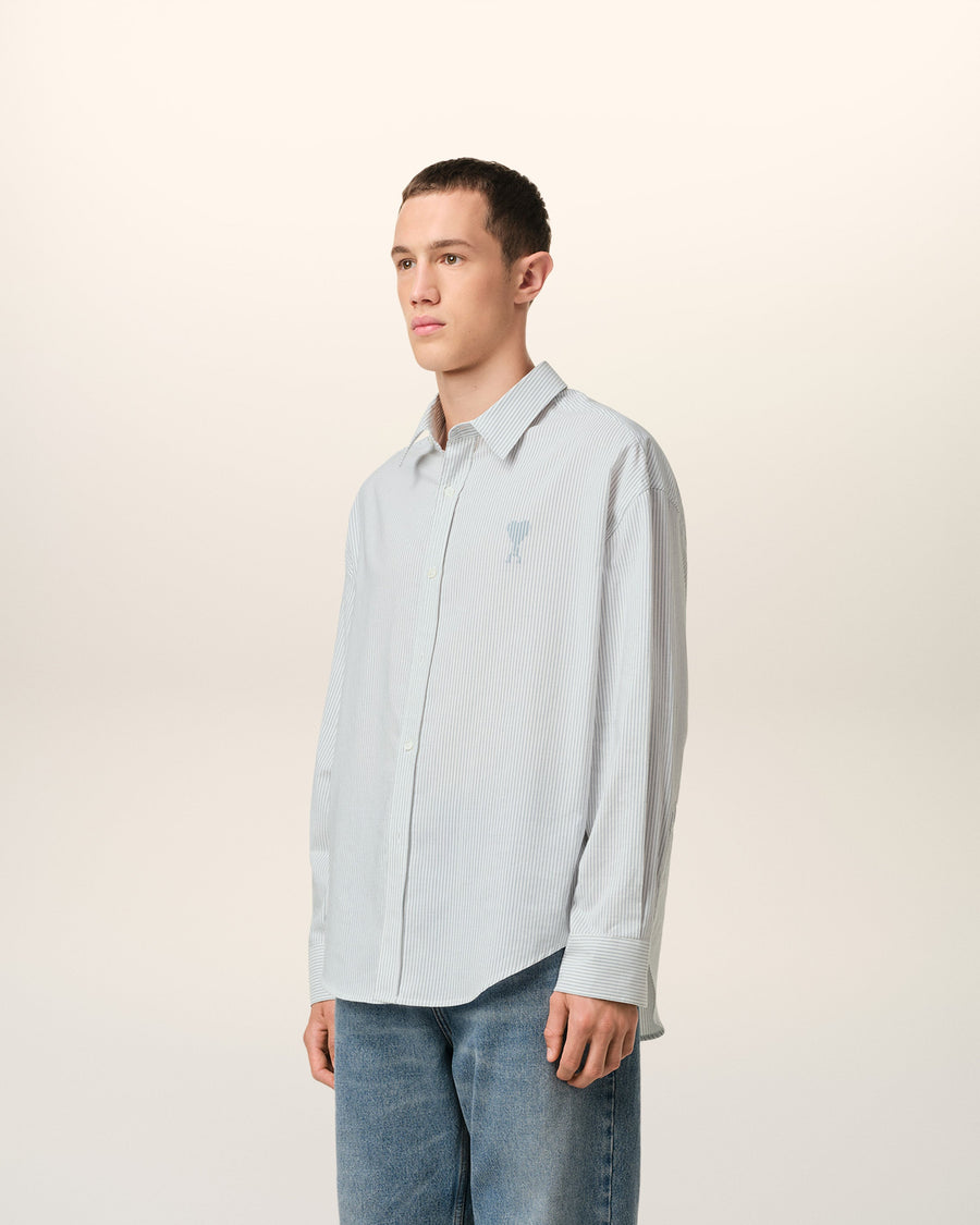 Blue Cotton Boxy Fit Shirt