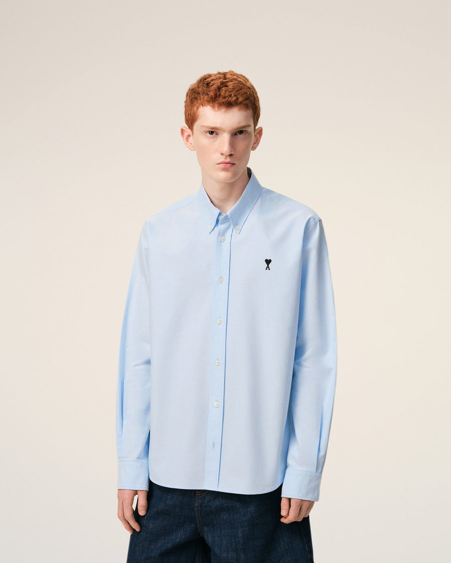 Blue Cotton Ami De Coeur Oxford Shirt