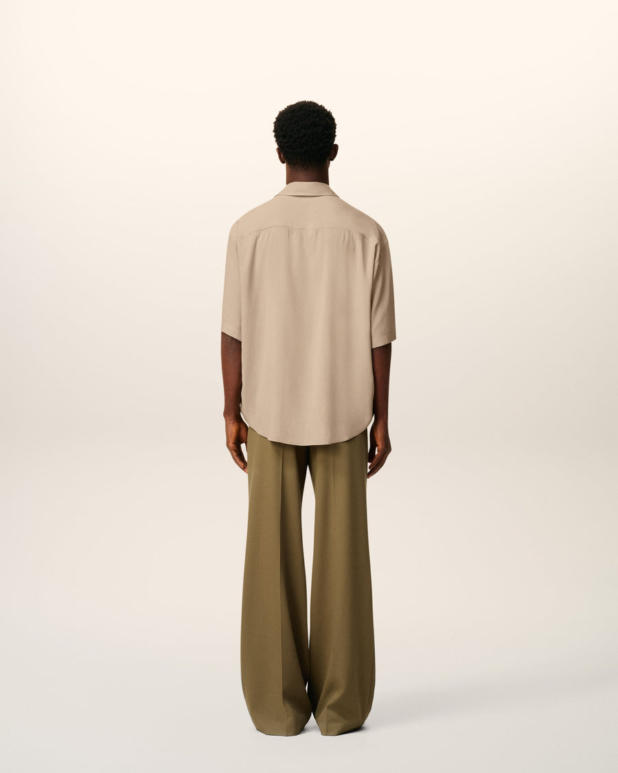 Beige Ami Camp Short Sleeved Shirt