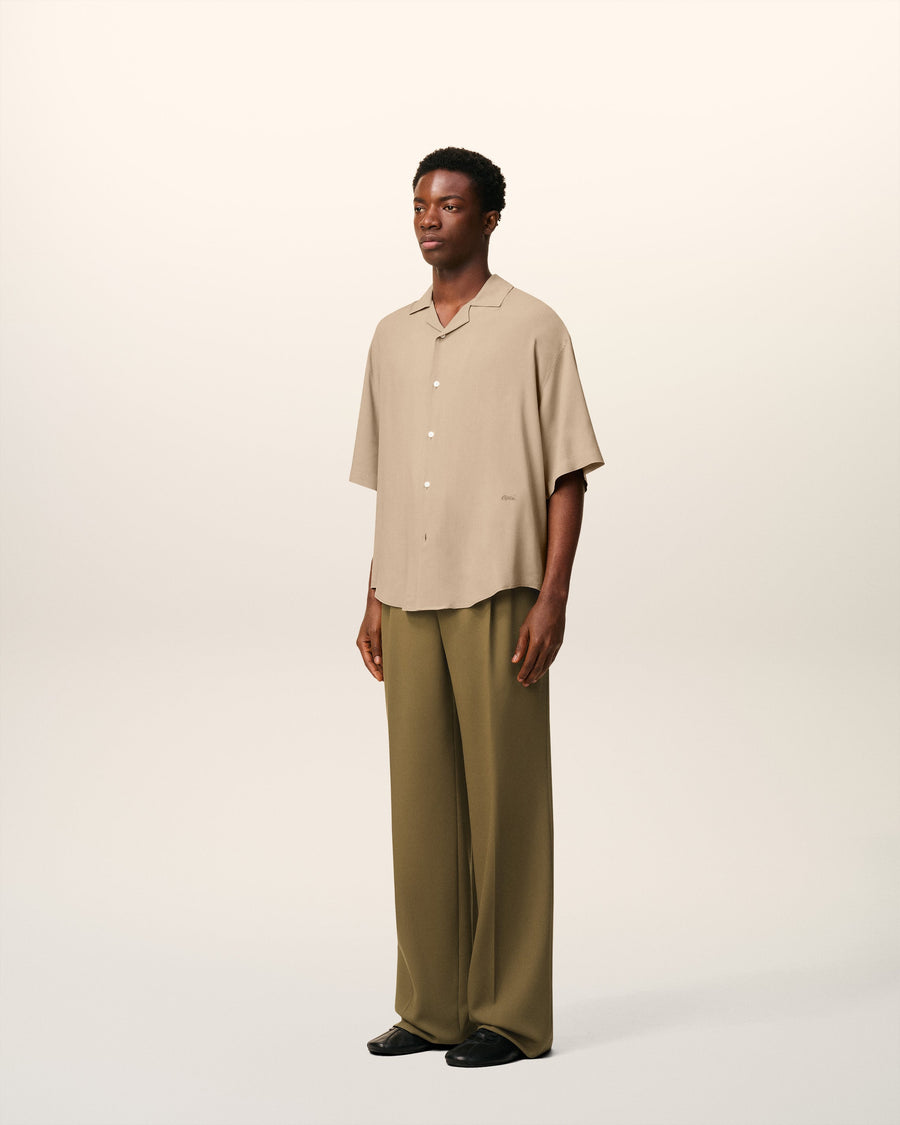 Beige Ami Camp Short Sleeved Shirt