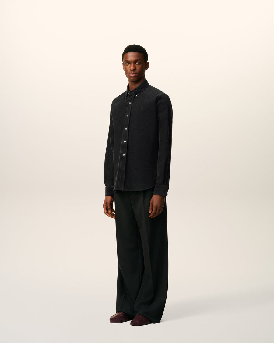 Black Cotton Button Down Ami De Coeur Shirt