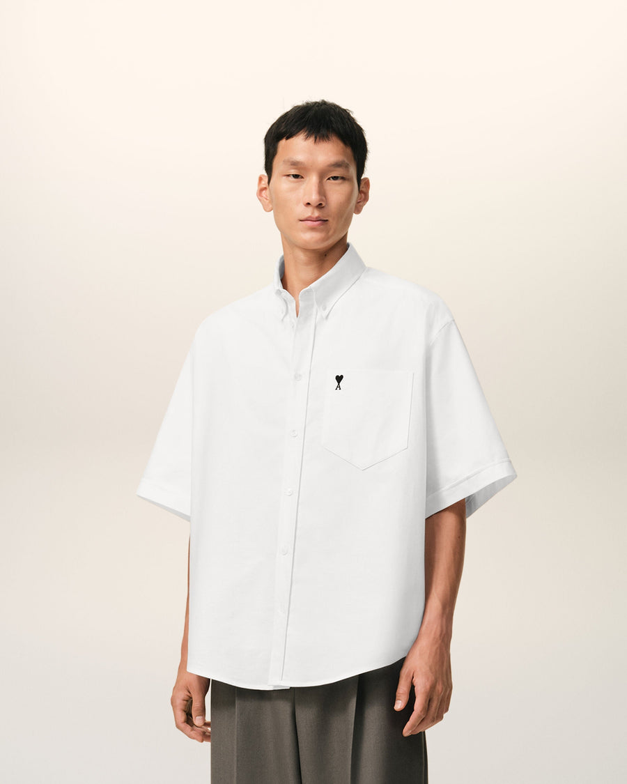 White Cotton Boxy Embroidered Ami De Coeur
