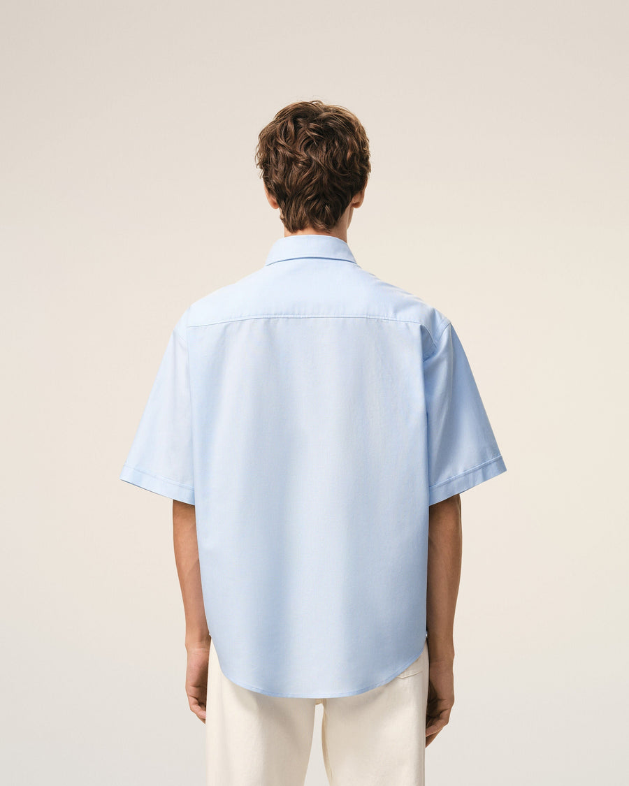 Blue Cotton Boxy Embroidered Ami De Coeur