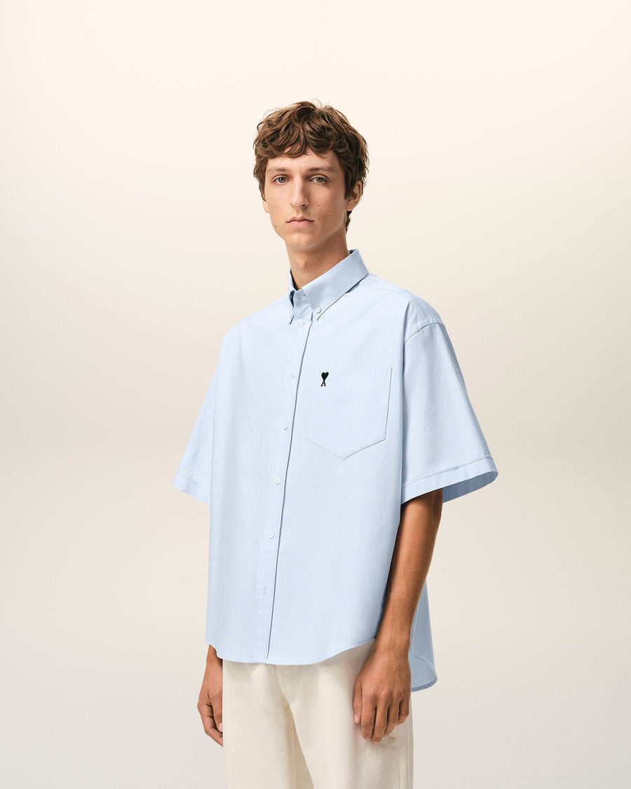 Blue Cotton Boxy Embroidered Ami De Coeur