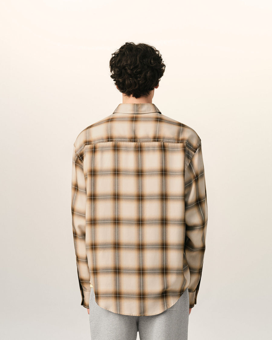 Boxy Beige Checkered Shirt Ami De Coeur In Canvas