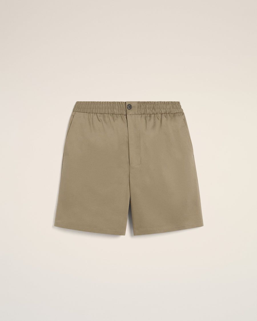 Green Cotton Elasticated Waist Shorts