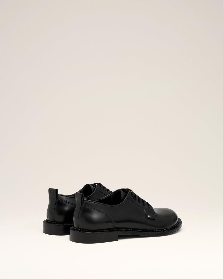 Black Leather Anatomical Toe Derbies