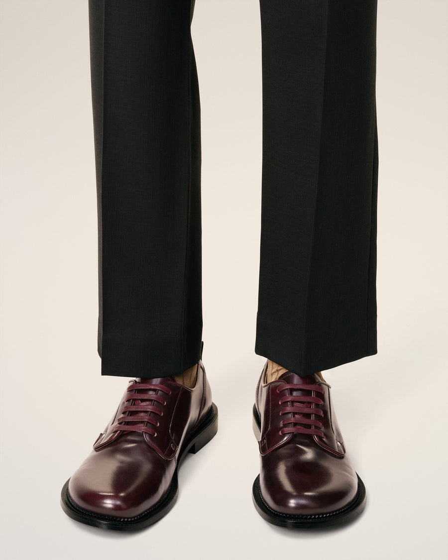 Burgundy Leather Anatomical Toe Derbies