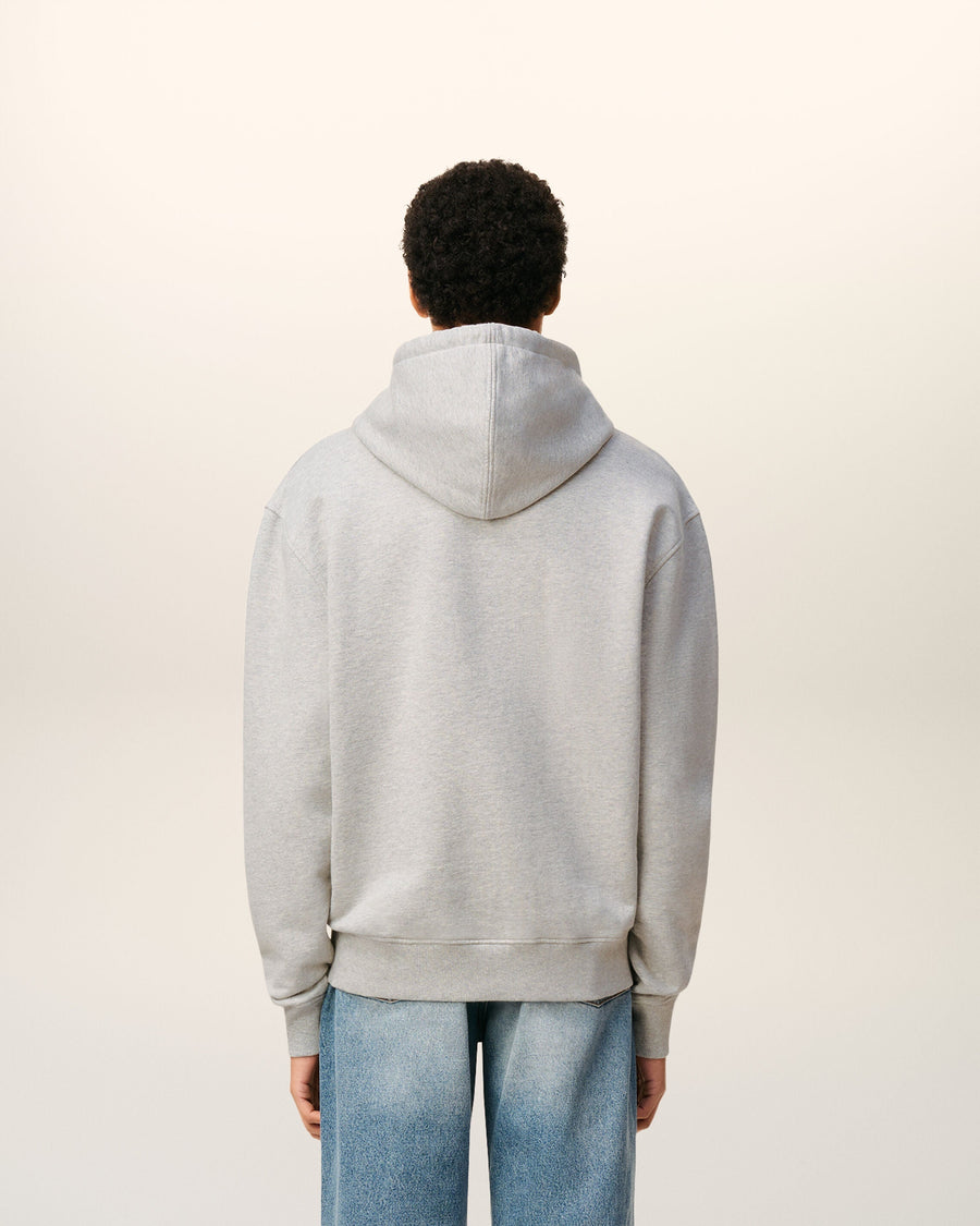 Grey Cotton Contrasted Ami De Coeur Hoodie