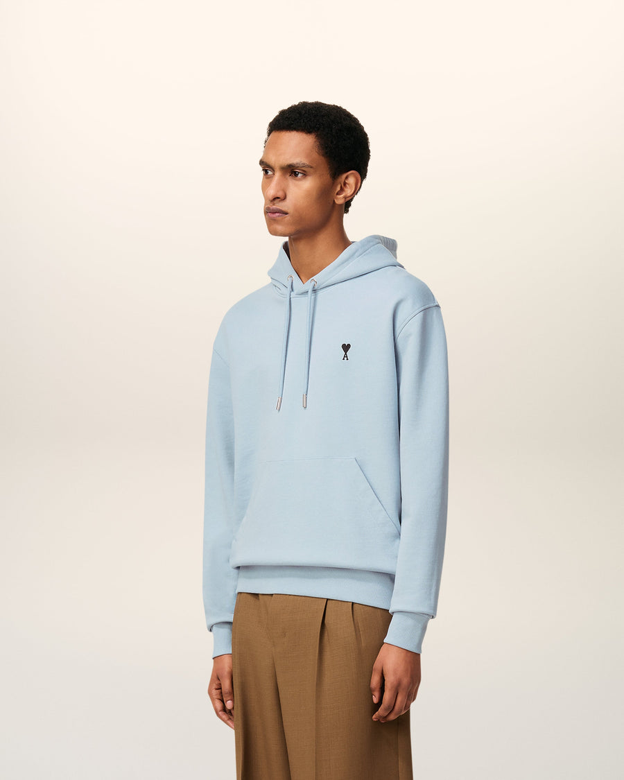 Blue Cotton Contrasted Ami De Coeur Hoodie