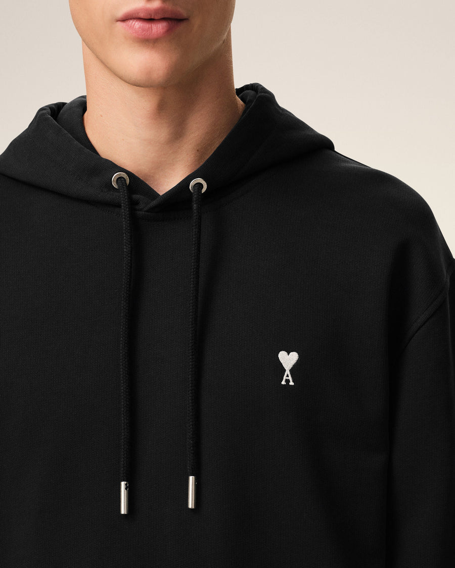 Black Cotton Ami De Coeur Hoodie