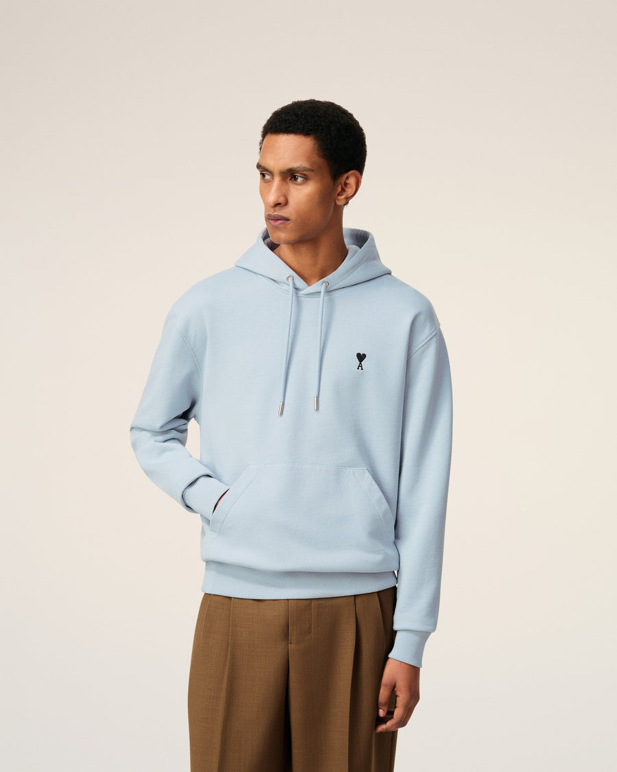 Blue Cotton Contrasted Ami De Coeur Hoodie