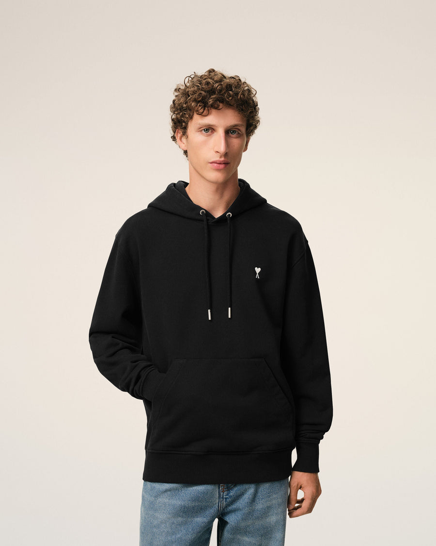 Black Cotton Ami De Coeur Hoodie