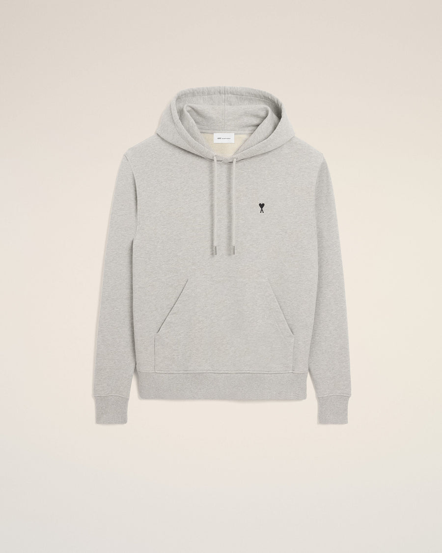 Grey Cotton Contrasted Ami De Coeur Hoodie