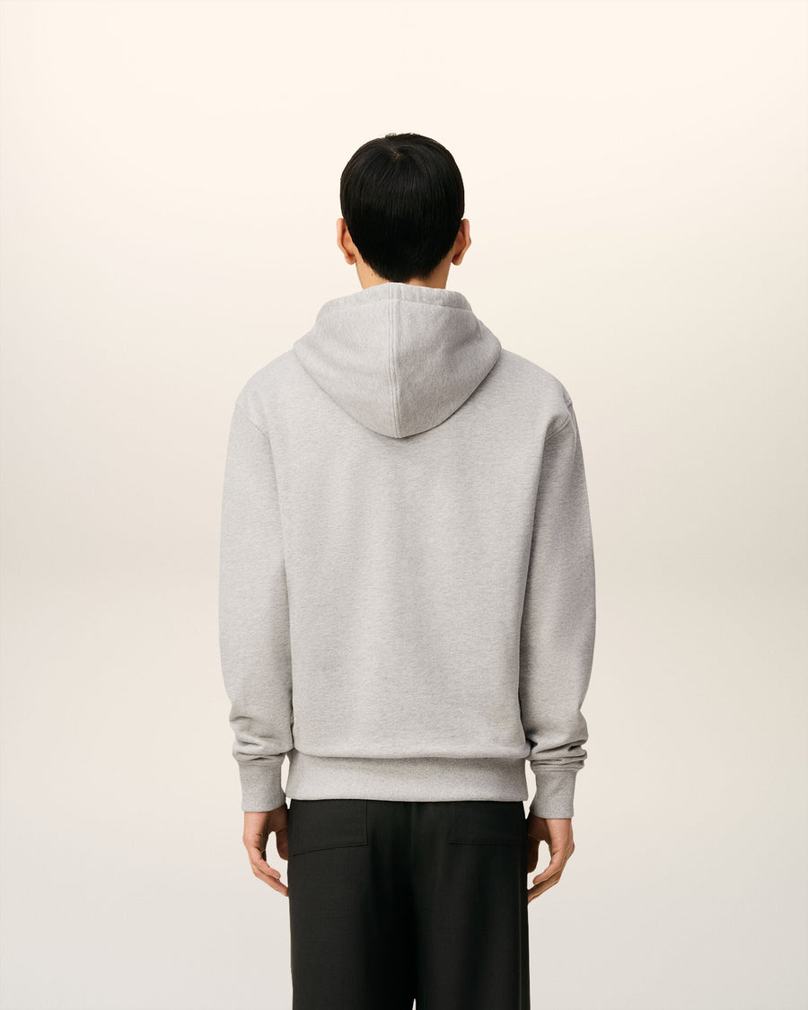 Grey Cotton Contrasted Ami De Coeur Hoodie