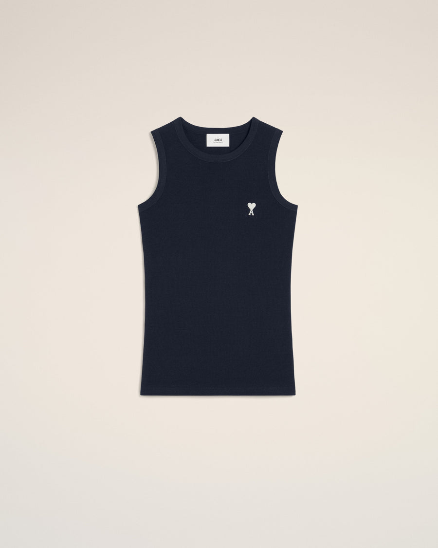 Navy Cotton Rib Ami de Coeur Tanktop