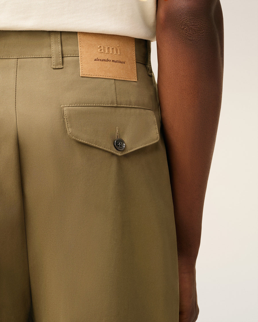 Green Cotton Carrot Oversized Trousers