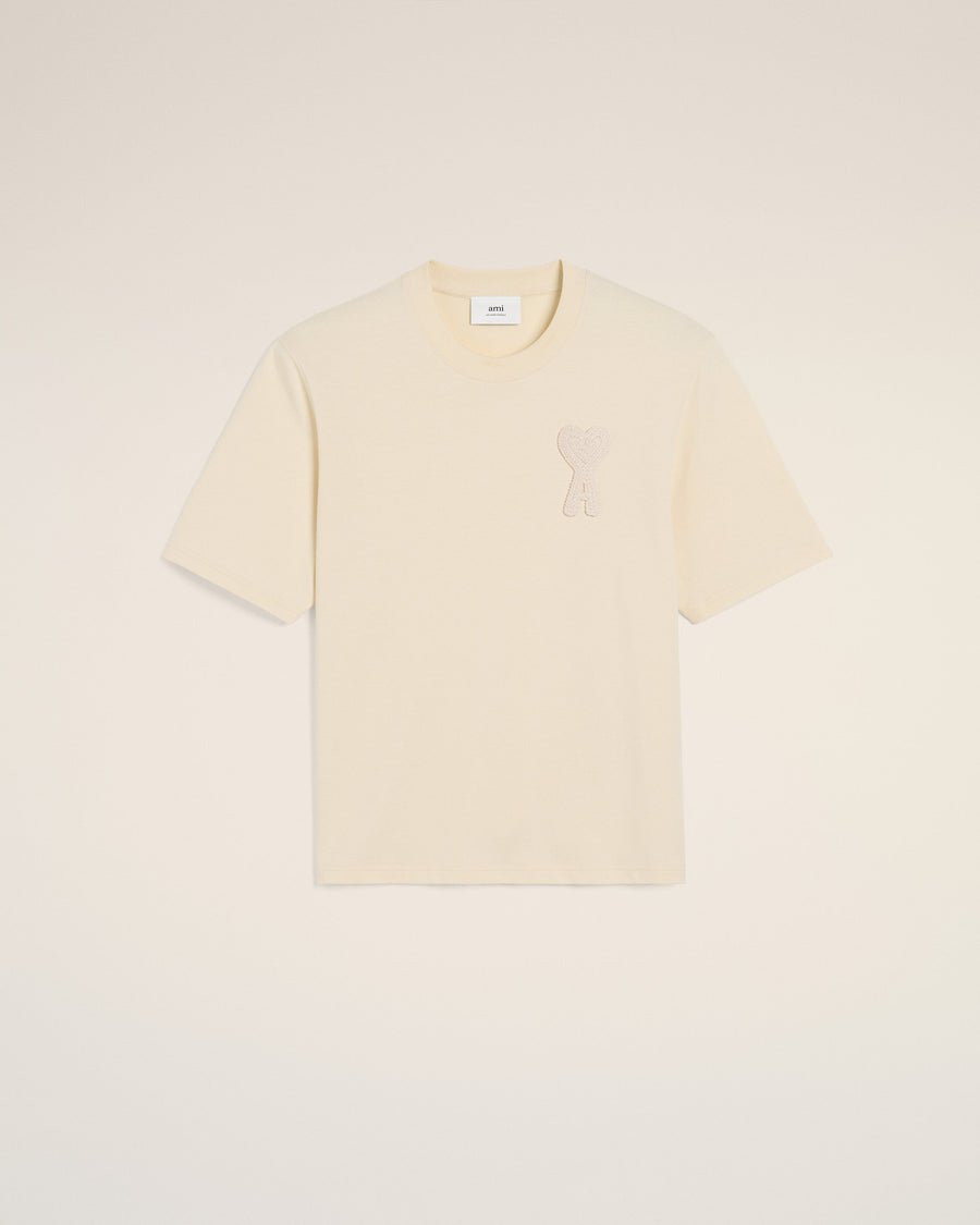 Beige Cotton Ami de Coeur Patch T-Shirt