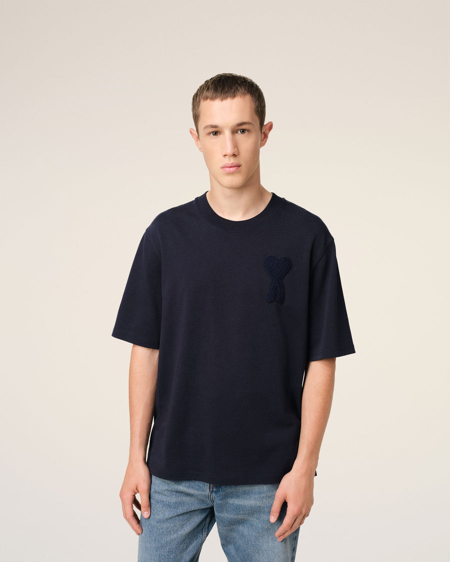 Navy Cotton Ami de Coeur Patch T-Shirt