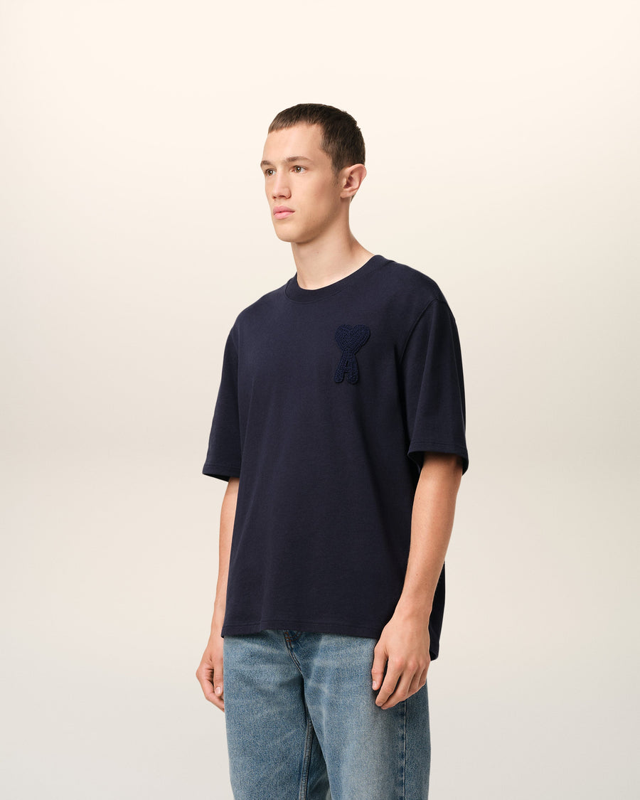 Navy Cotton Ami de Coeur Patch T-Shirt