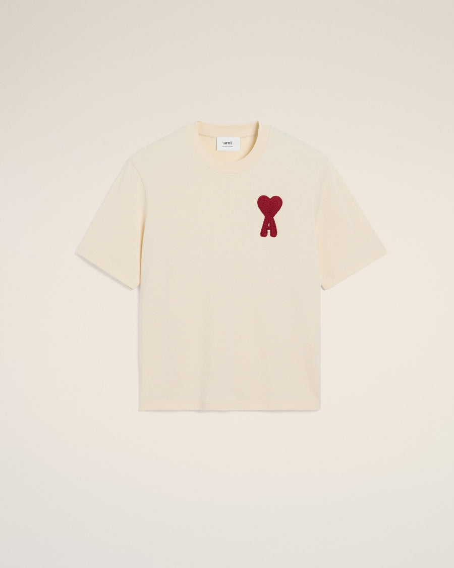 Beige Cotton Ami de Coeur Patch T-Shirt