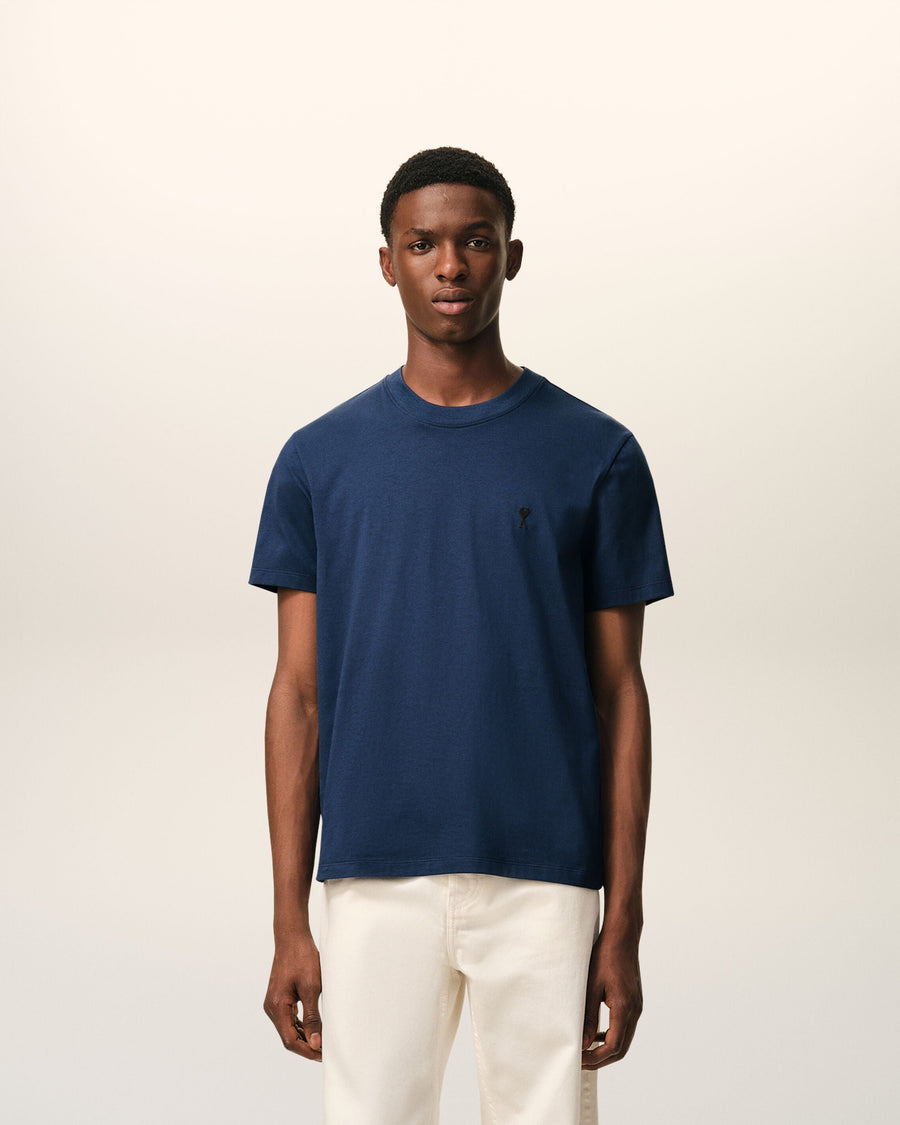 Blue Cotton Ami De Coeur T-shirt