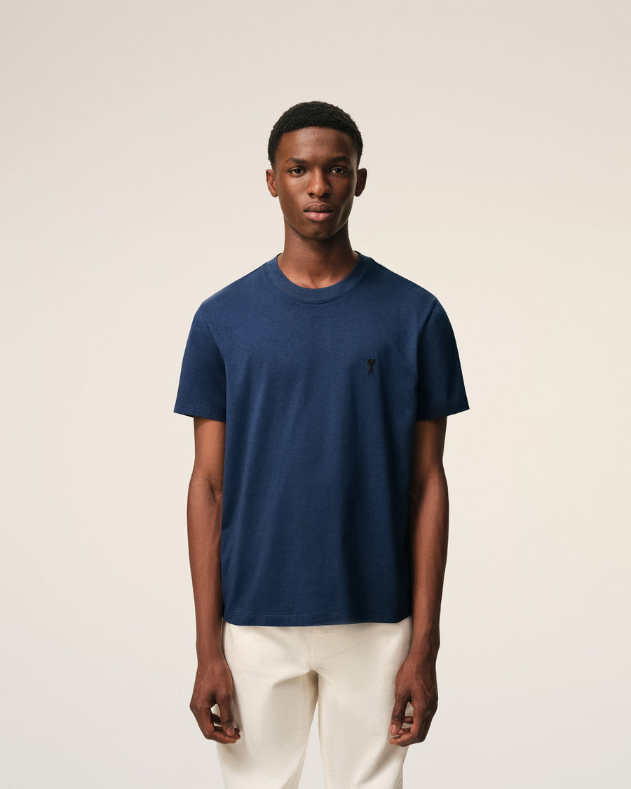 Blue Cotton Ami De Coeur T-shirt