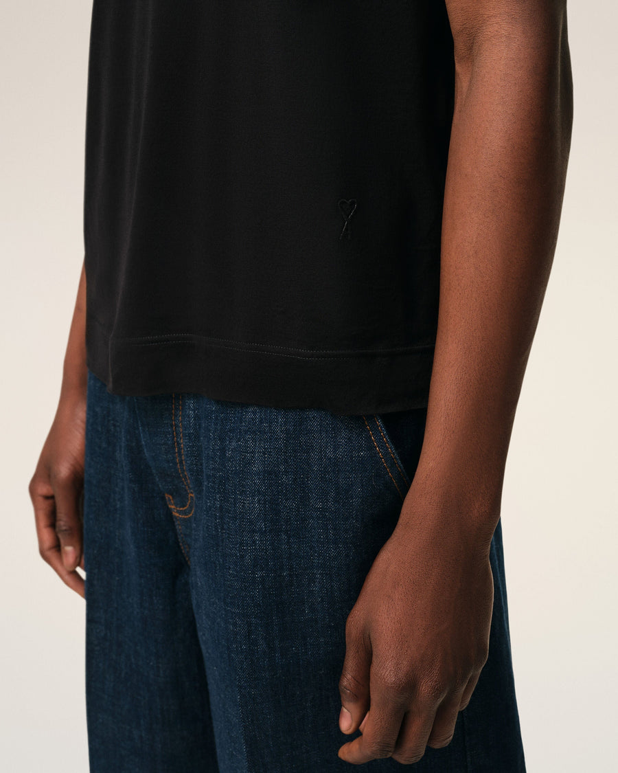 Black Cotton Ami De Coeur T-shirt