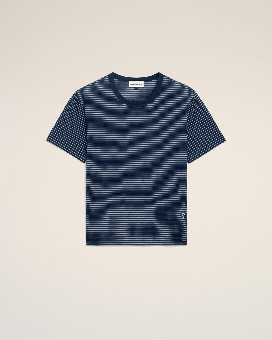 Blue Striped Cotton Ami De Coeur T-shirt