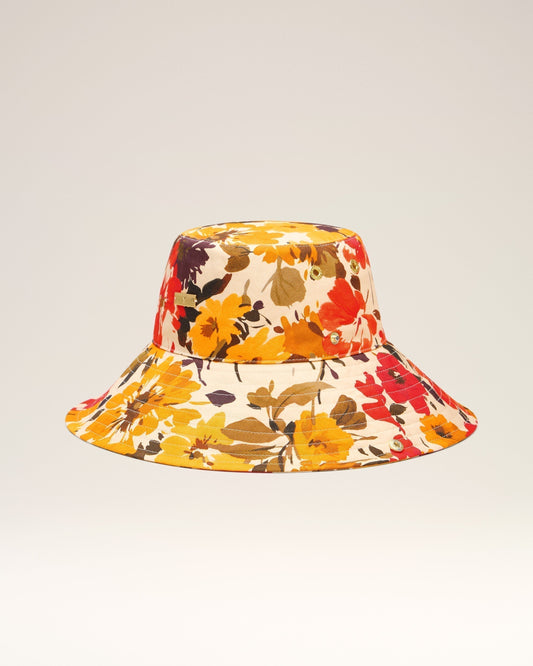 Yellow Floral Cotton Hat