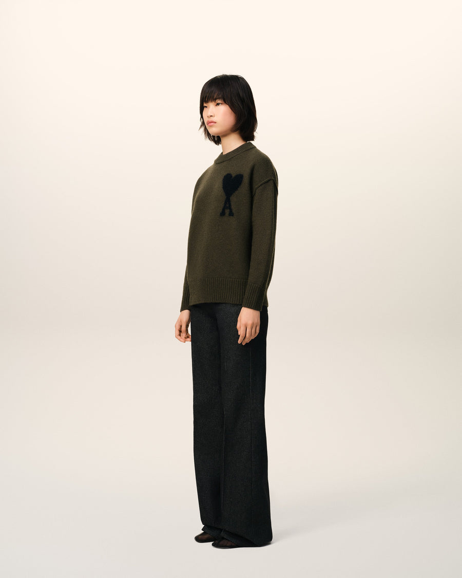 Khaki Wool Ami De Coeur Sweater