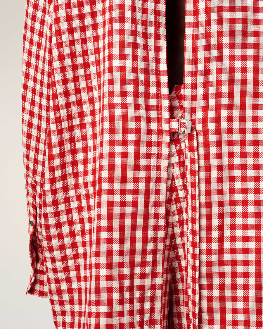 Plaid Red Wool Loose Shirt