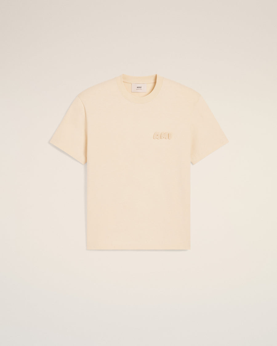 Beige Cotton Ami Patch T-Shirt