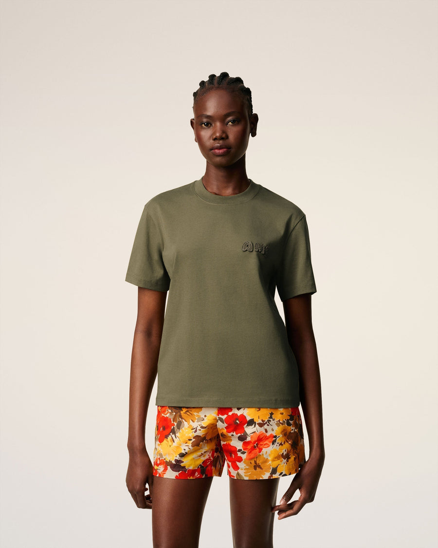 Green Cotton Ami Patch T-Shirt