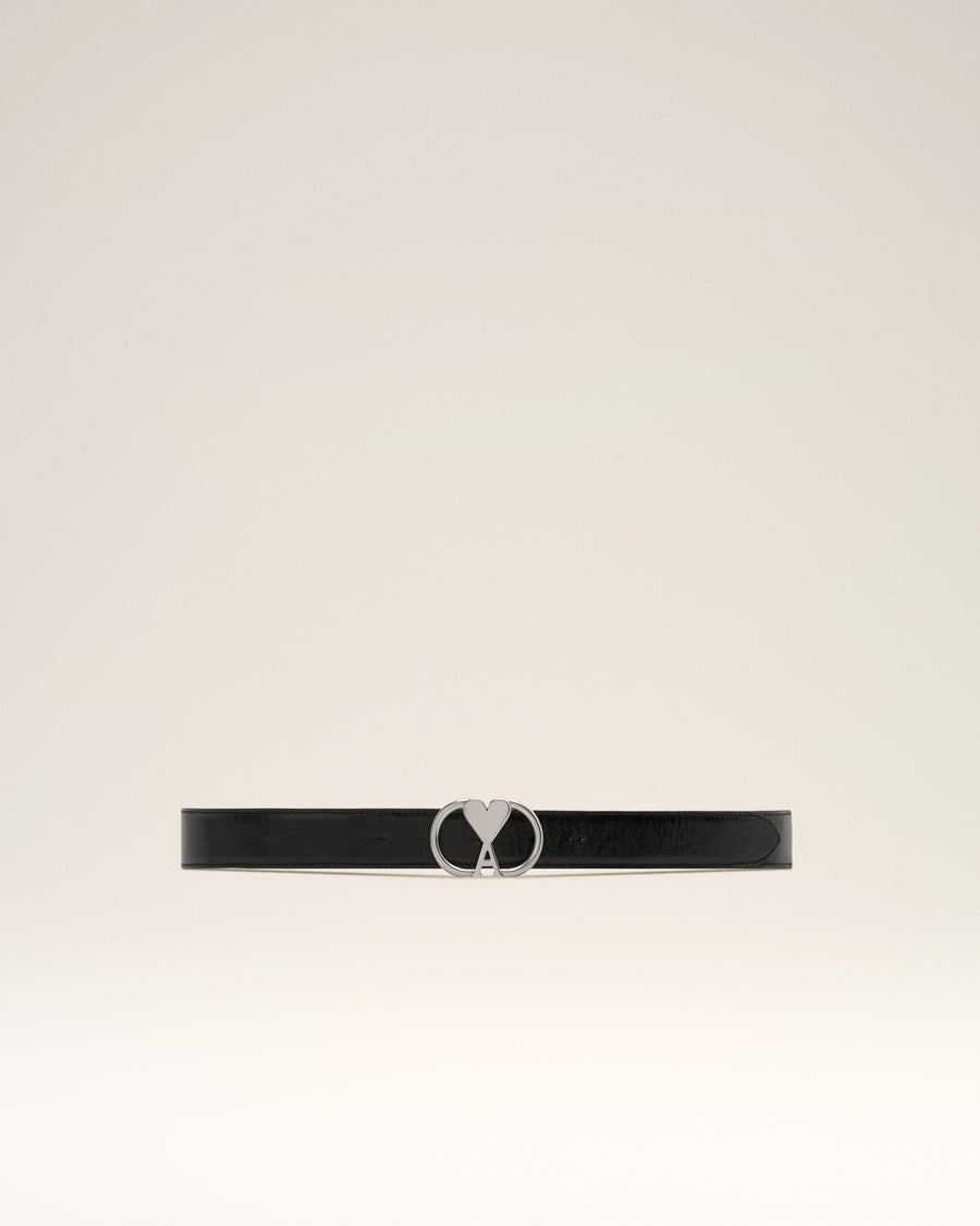 Black Leather Ami de Coeur Belt