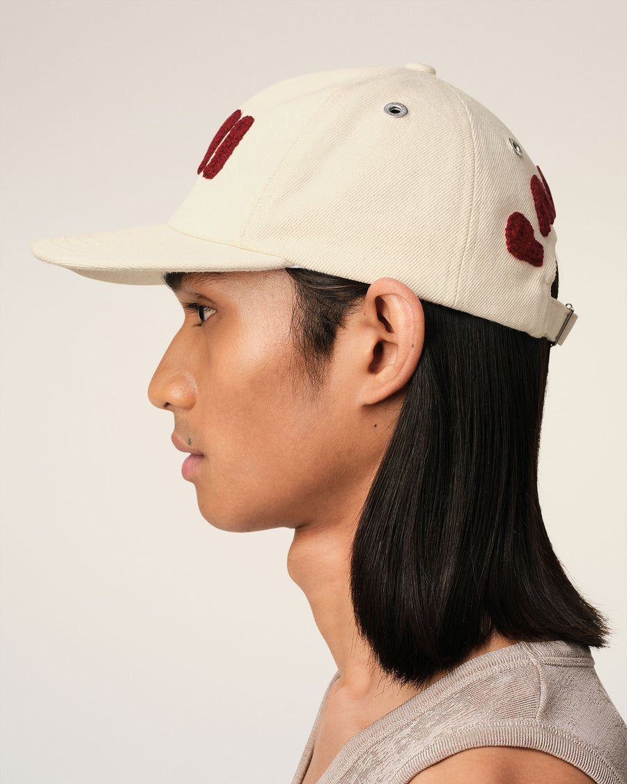 Beige Cotton Ami Paris Patch Trucker Cap