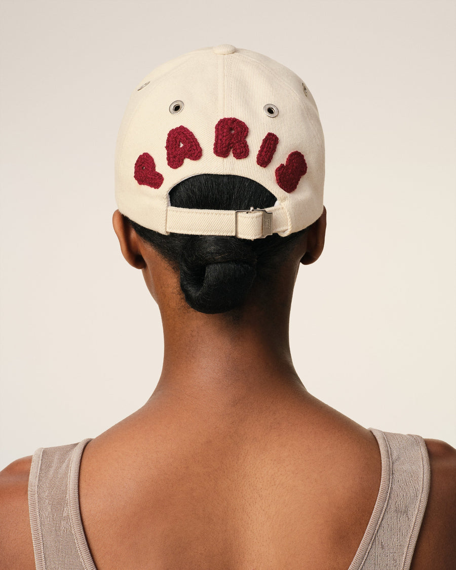 Beige Cotton Ami Paris Patch Trucker Cap