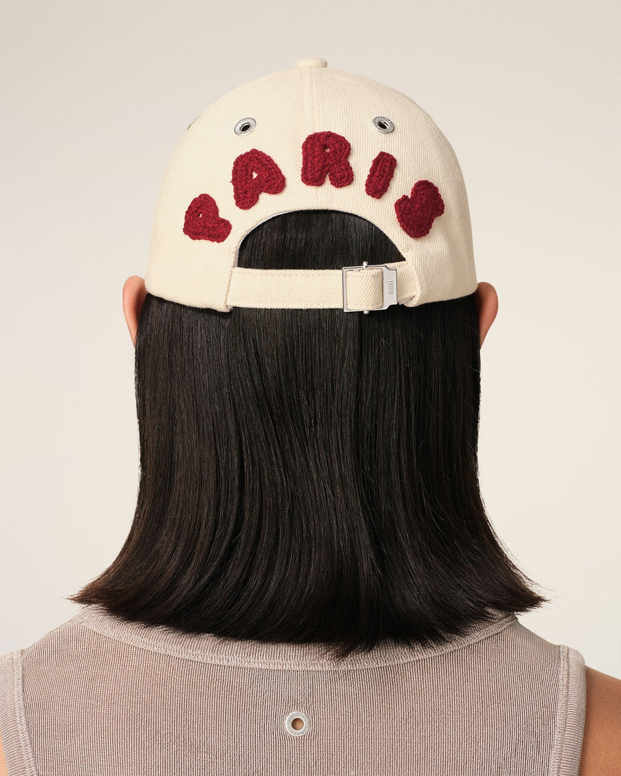 Beige Cotton Ami Paris Patch Trucker Cap