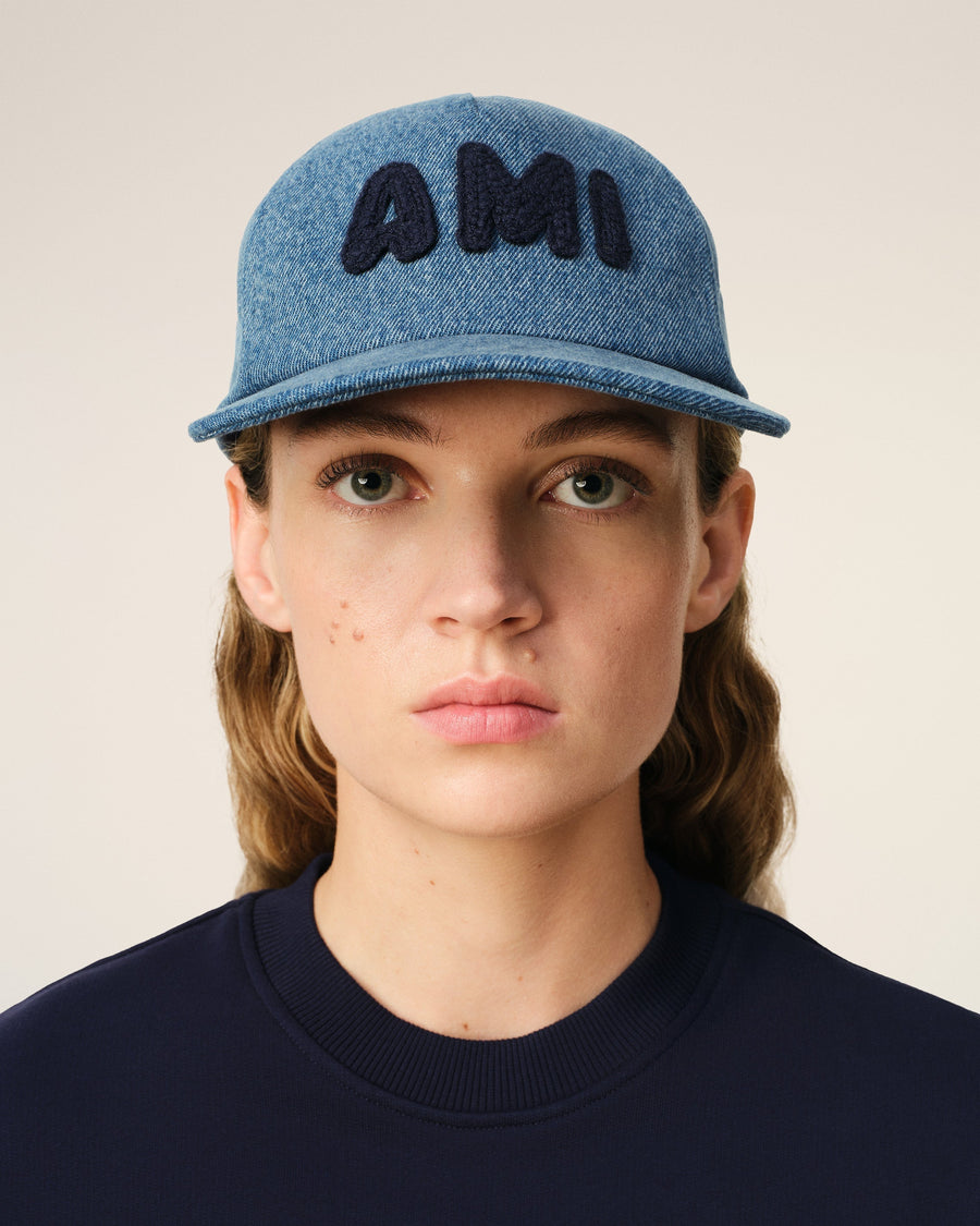 Blue Cotton Ami Paris Patch Trucker Cap