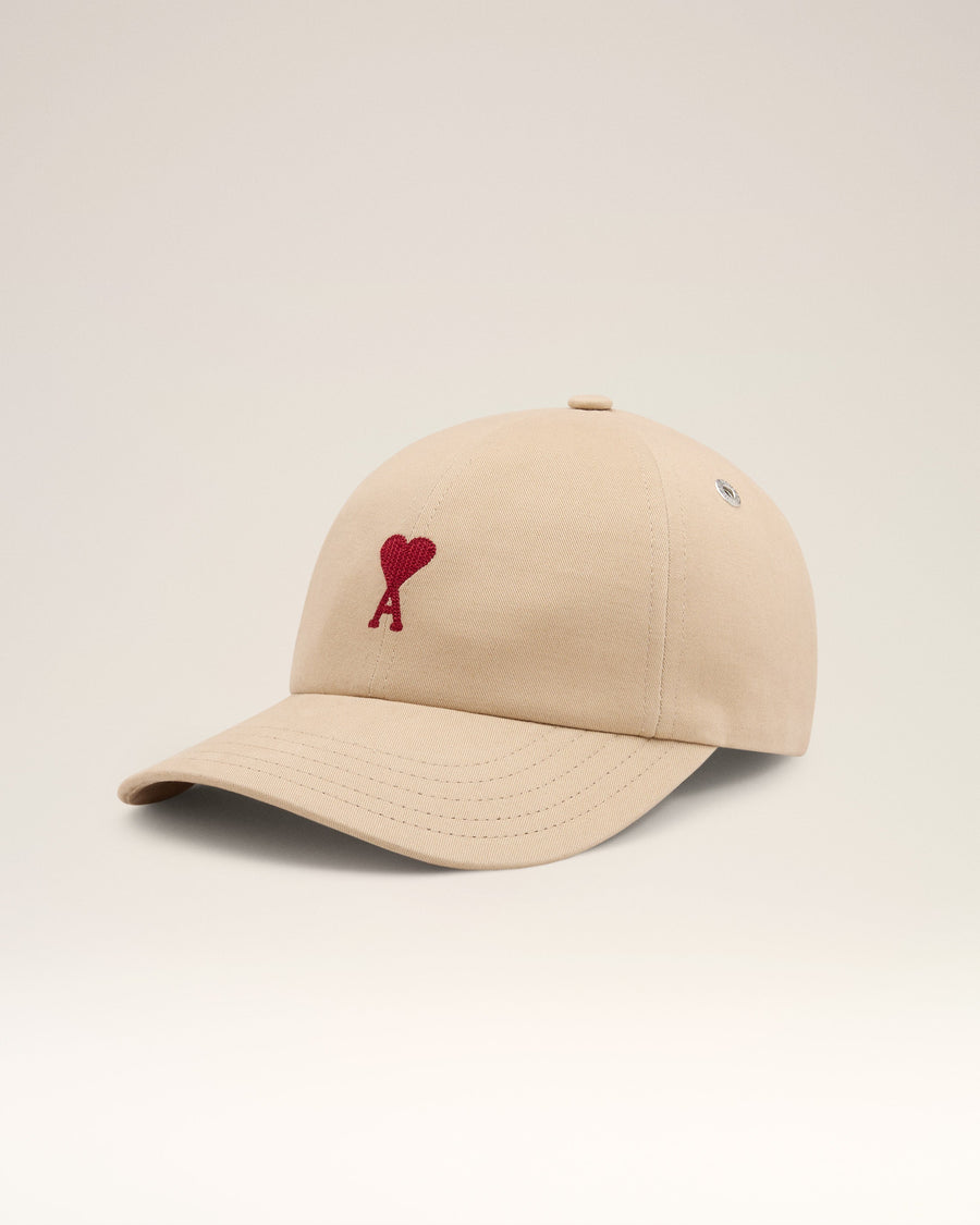Beige Cotton Ami de Coeur Embroidery Cap