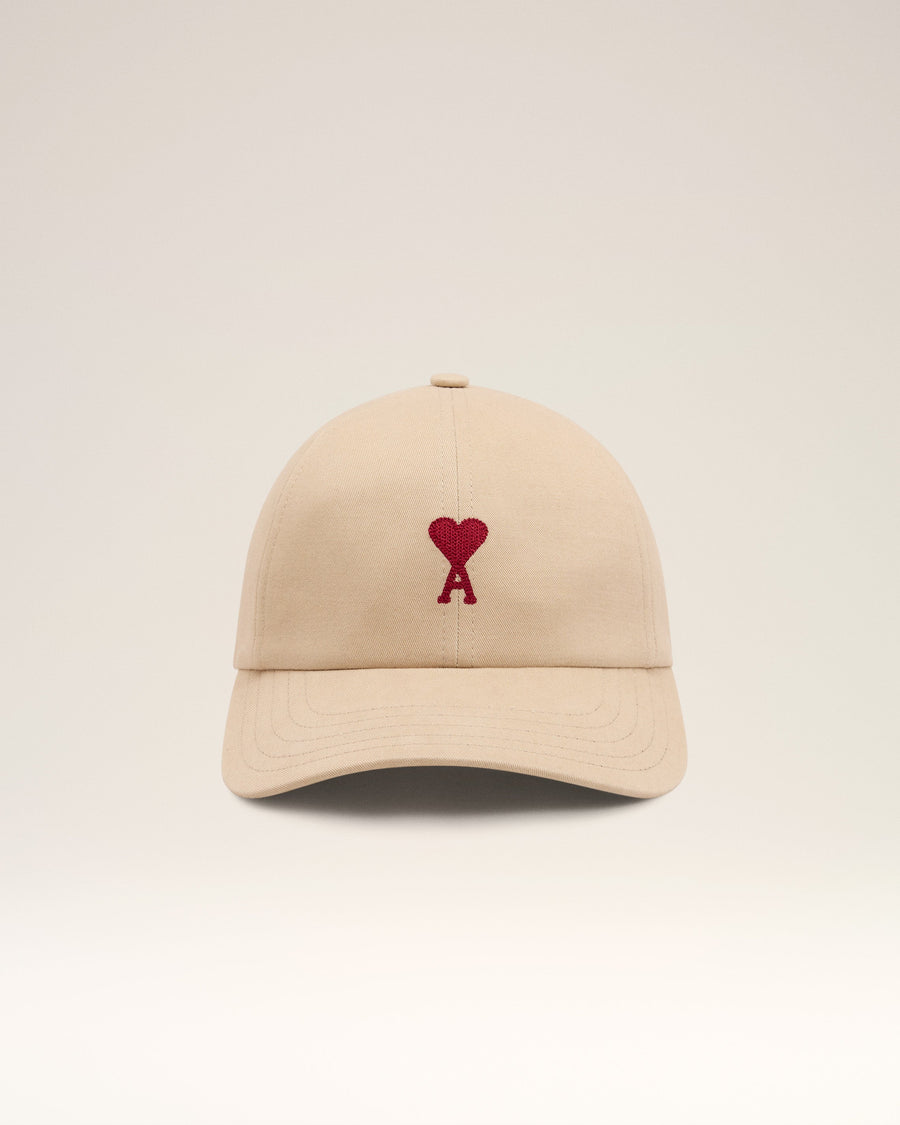 Beige Cotton Ami de Coeur Embroidery Cap