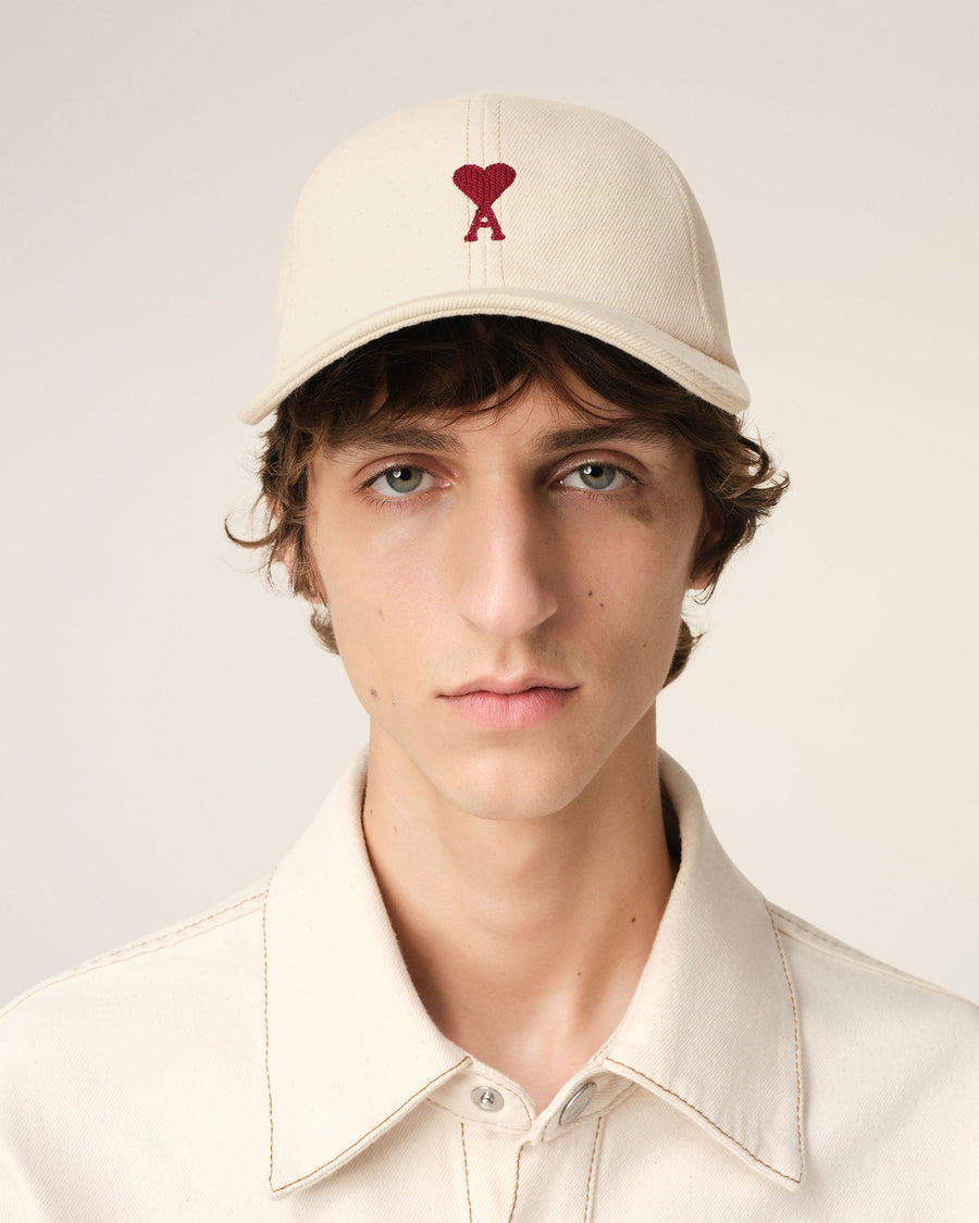 Beige Cotton Ami de Coeur Embroidery Cap
