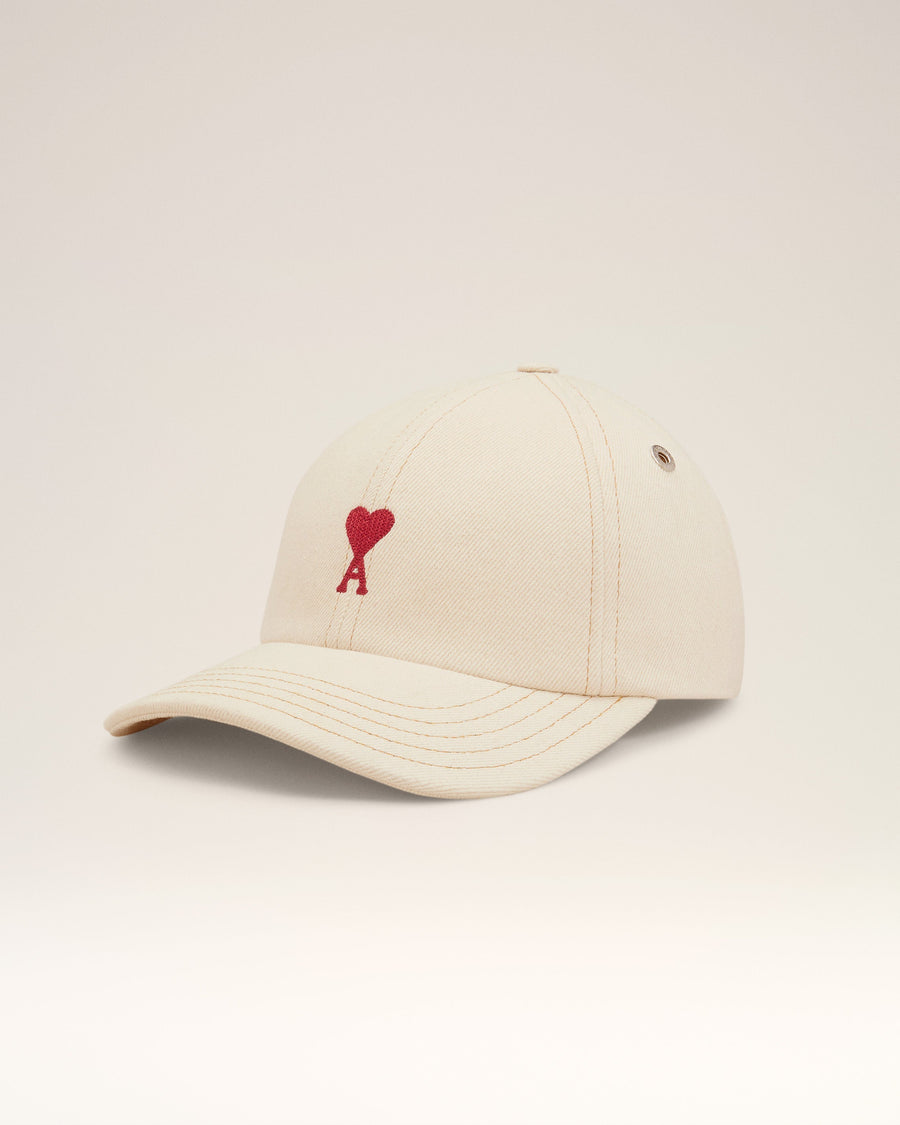 Beige Cotton Ami de Coeur Embroidery Cap