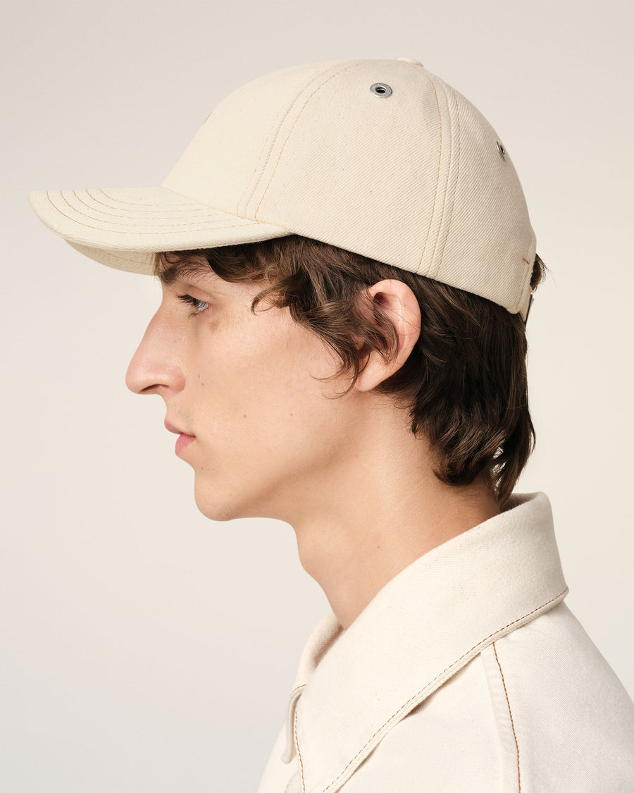 Beige Cotton Ami de Coeur Embroidery Cap