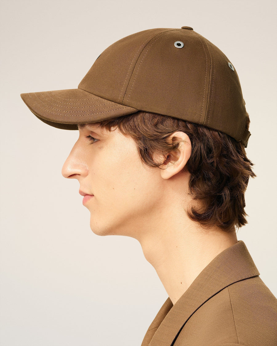 Brown Cotton Ami De Coeur Embroidery Cap