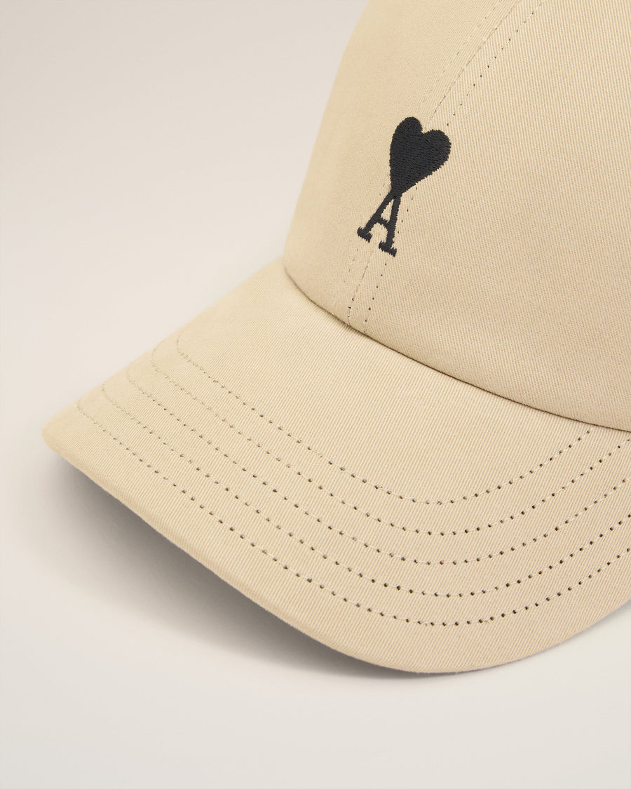 Beige Cotton Ami De Coeur Embroidery Cap