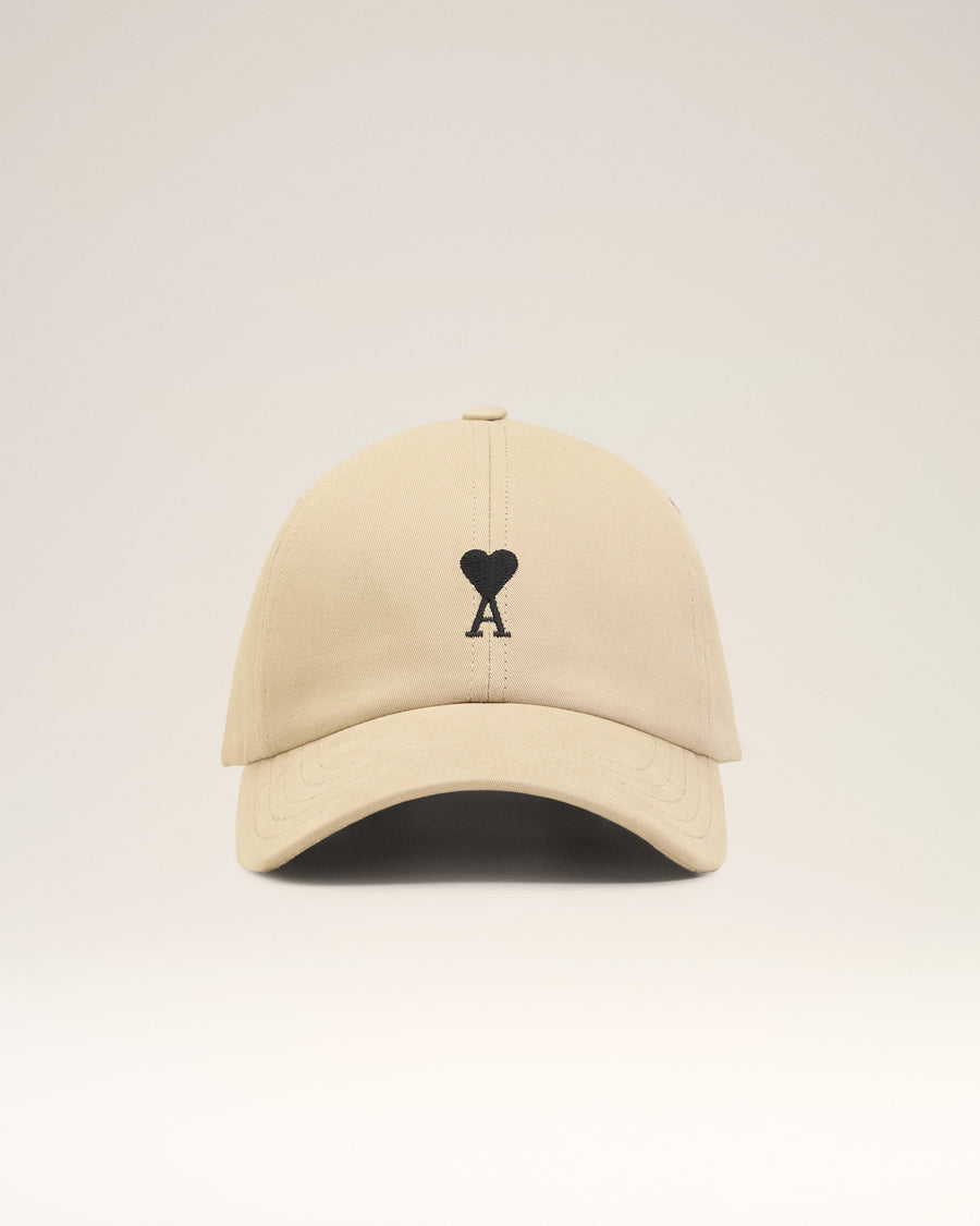 Beige Cotton Ami De Coeur Embroidery Cap