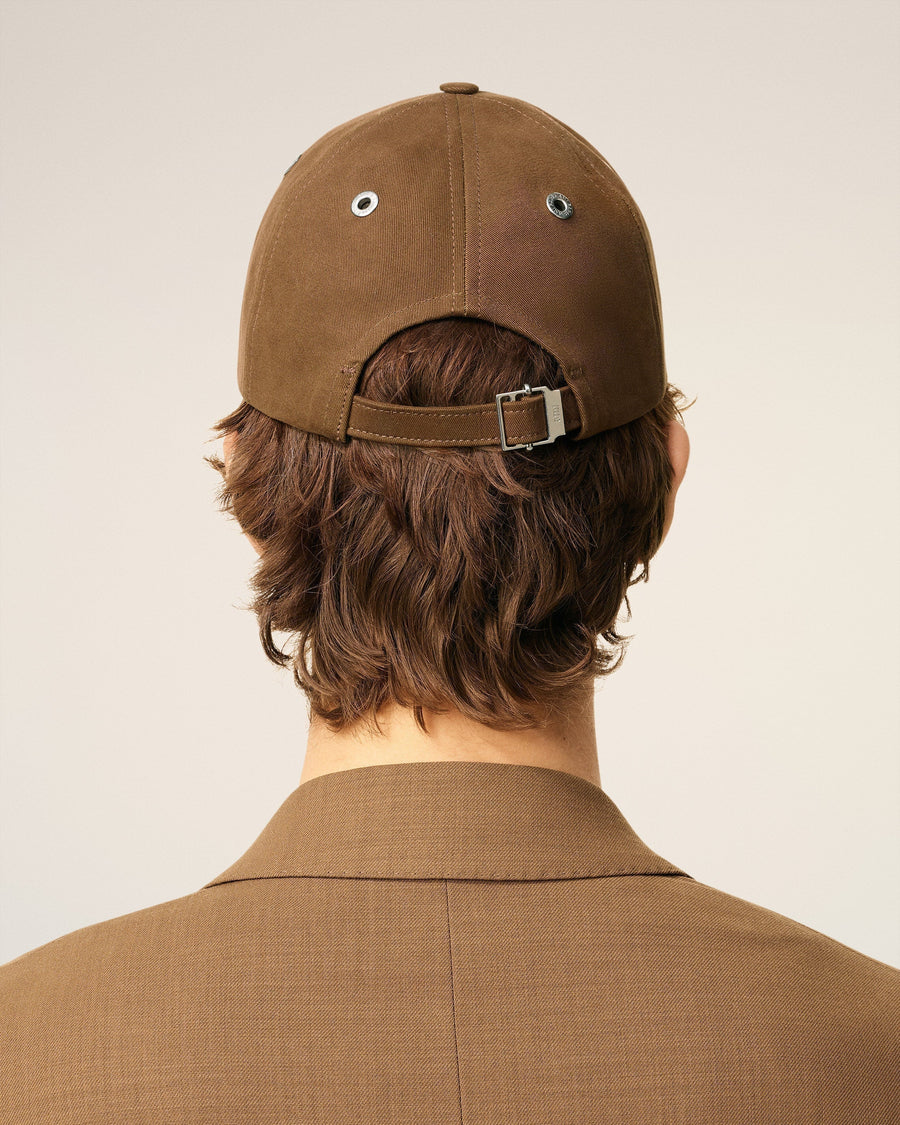 Brown Cotton Ami De Coeur Embroidery Cap