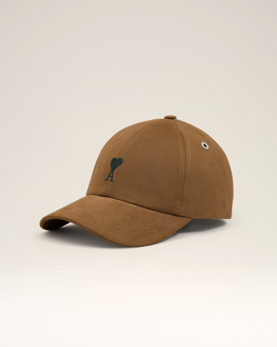 Brown Cotton Ami De Coeur Embroidery Cap